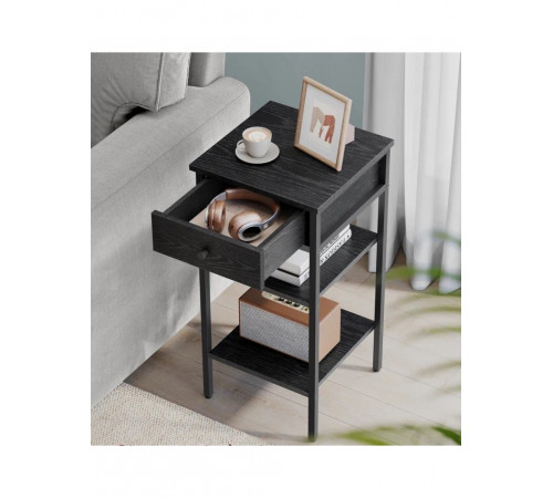 Тумбочка с ящиком и 2 полками – металл и ДСП в стиле лофт