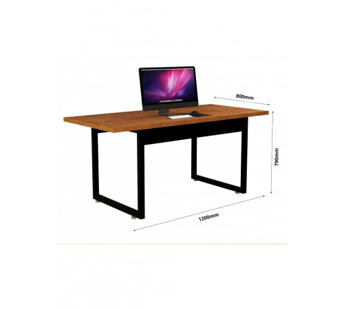 Офисный стол в индустриальном стиле, орех