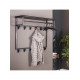 Чорна настінна вішалка для одягу з 12 гачками та 1 полицею
