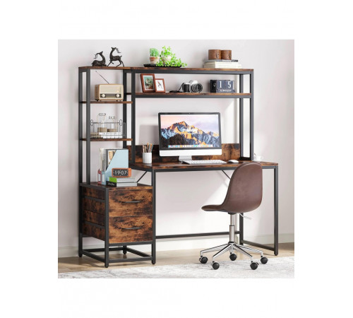 Письменный стол с 2 ящиками и полками — MSMLOFT (154×140×55 см)