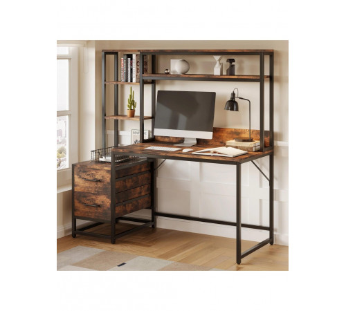Письменный стол с 2 ящиками и полками — MSMLOFT (154×140×55 см)