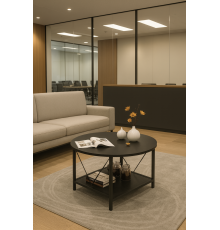 2-ярусний круглий журнальний столик з полицею Moasis