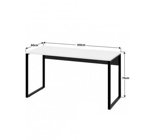 Офисный стол Loft – белый, металл/ДСП, профиль 20×40 мм (MSMLOFT)