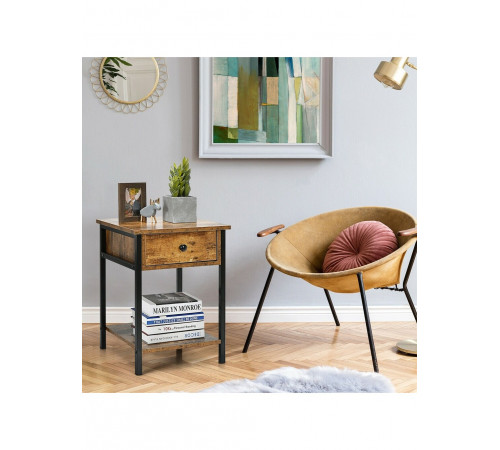 Тумбочка Gymax – стильный лофт элемент для современной спальни.