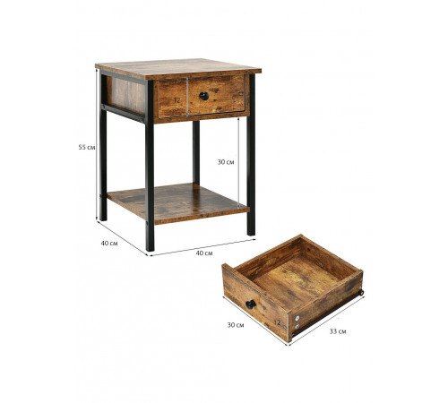 Тумбочка Gymax – стильный лофт элемент для современной спальни.