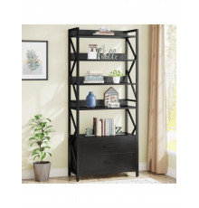 Стелаж 5 - ярусний skiff 4 5-ярусний з 2 ящиками, чорний