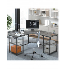 Г-образный компьютерный стол с металлическим основанием Haillee