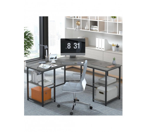 Г-образный компьютерный стол Haillee с металлическим основанием