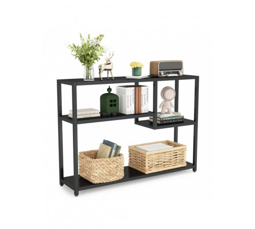 Консольний стіл у передпокої з полицями для зберігання