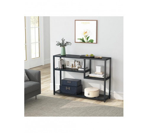 Консольний стіл у передпокої з полицями для зберігання