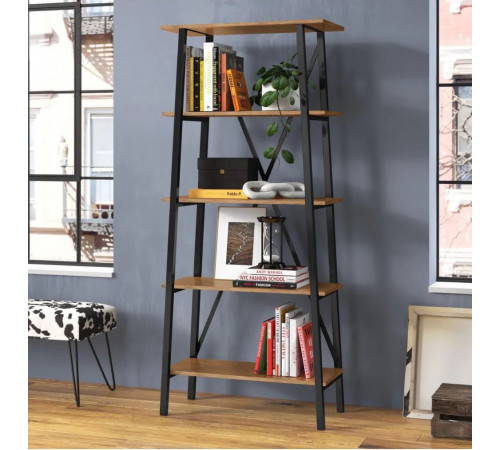 Стелаж «Ісаксон» MSM — стильна кутова книжкова шафа з X-поперечними перекладинами