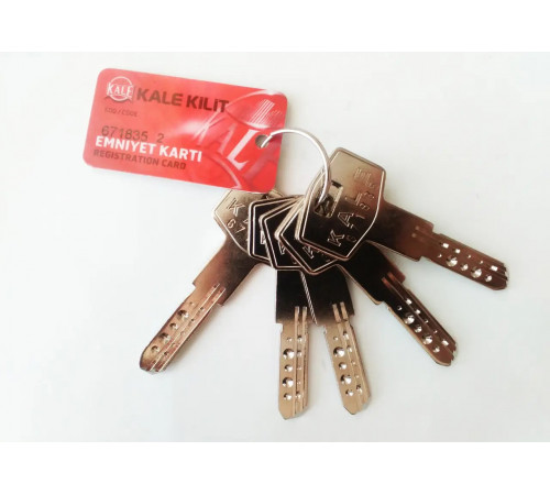 Циліндр Kale 164 DBNE 30+10+30 70mm, латунь, 5 ключів