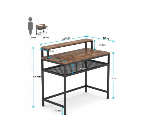 Письменный стол с подставкой для монитора (100×50×93,5 см)