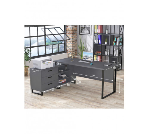 Стіл керівника Notarius, стиль лофт, MSMLOFT