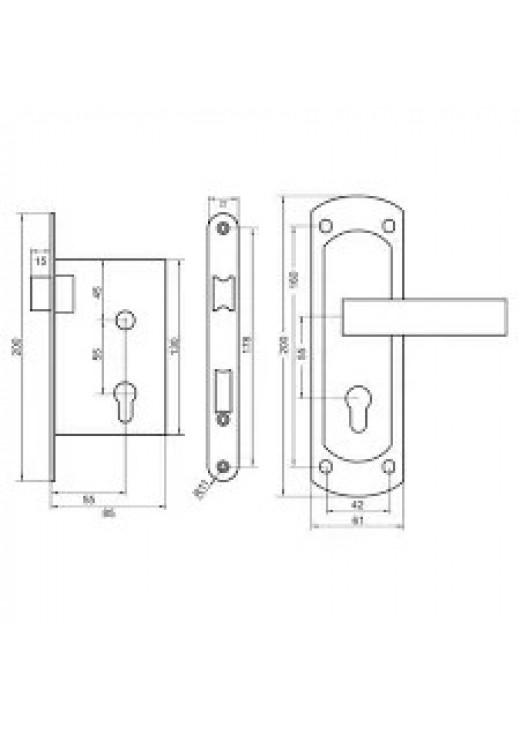 Врізний замок з ручкою Imperial 63 236 S
