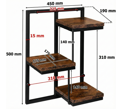 Металева підставка під вазони Ernil 5X від МСМ