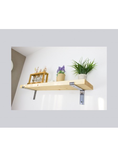 LOFT SHELF срібні кронштейни,сосна,бохо, вінтаж, підвісна полиця, для кухні, для вітальні, для книг