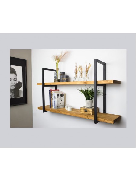 LOFT SHELF подвійна полиця, сосна, лофт, підвісна полиця, для кухні, для вітальні