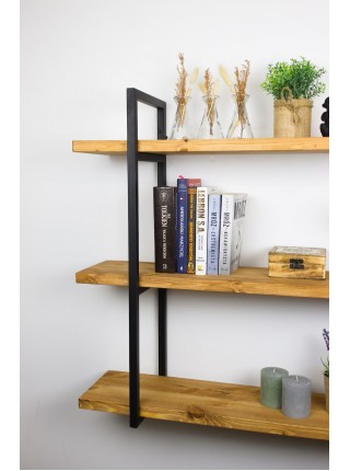 LOFT SHELF полиця потрійна, сосна, книжкова полиця, лофт, підвісна полиця, для кухні, для вітальні