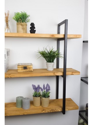 LOFT SHELF полиця потрійна, сосна, книжкова полиця, лофт, підвісна полиця, для кухні, для вітальні