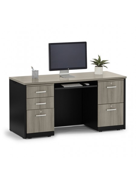 Компактний робочий стіл Credenza Via Double Pedestal