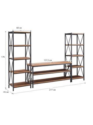 Metal Etagere TV Stand для телевизоров до 70"