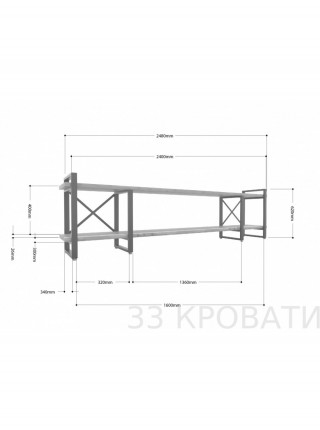 Тумба под ТВ Айсберг Лофт 240 белый/графит MSMLOFT