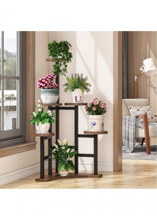Підставка кутова для кімнатних рослин 6-ярусна, коричневий Підставка кутова для кімнатних рослин 6-ярусна, коричневий