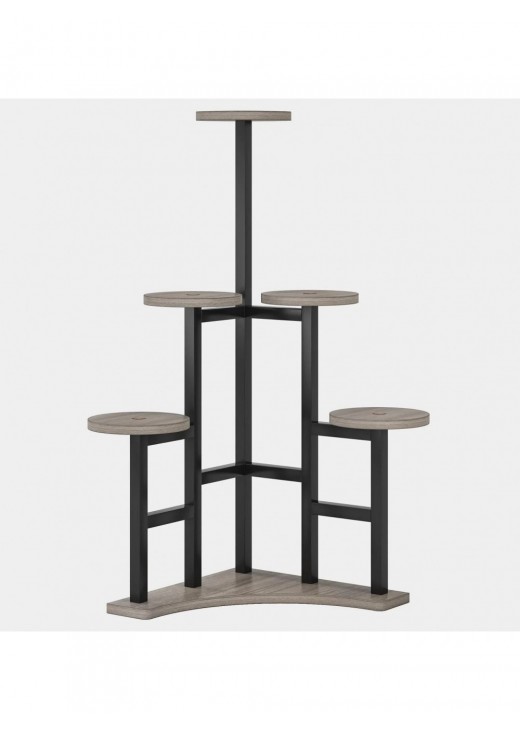 Підставка кутова для кімнатних рослин 6-ярусна, сірий Підставка кутова для кімнатних рослин 6-ярусна, сірий