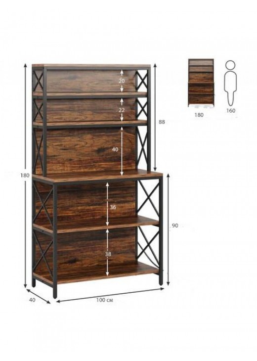 Стелаж-стійка 180х100х40 см