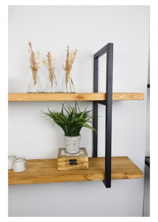 LOFT SHELF подвійна полиця, сосна, лофт, підвісна полиця, для кухні, для вітальні