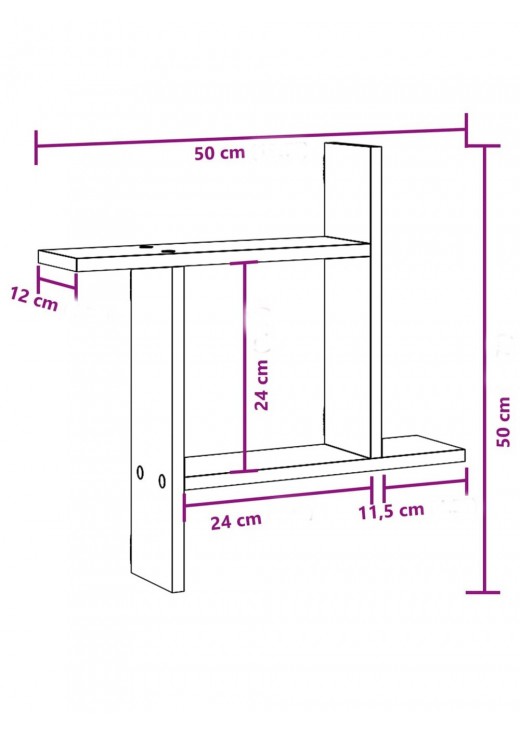 Дві настінні полиці  , дуб сонома