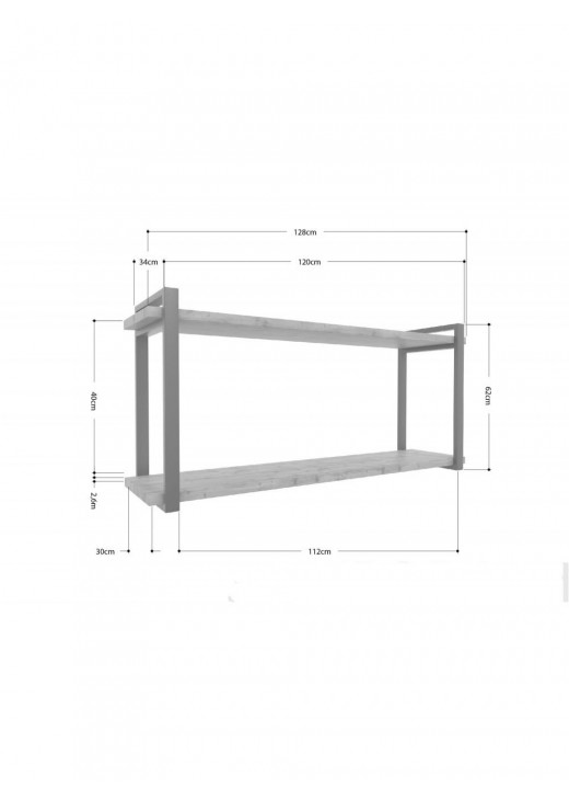 Полиця Айсберг  120 білий/білий MSMLOFT