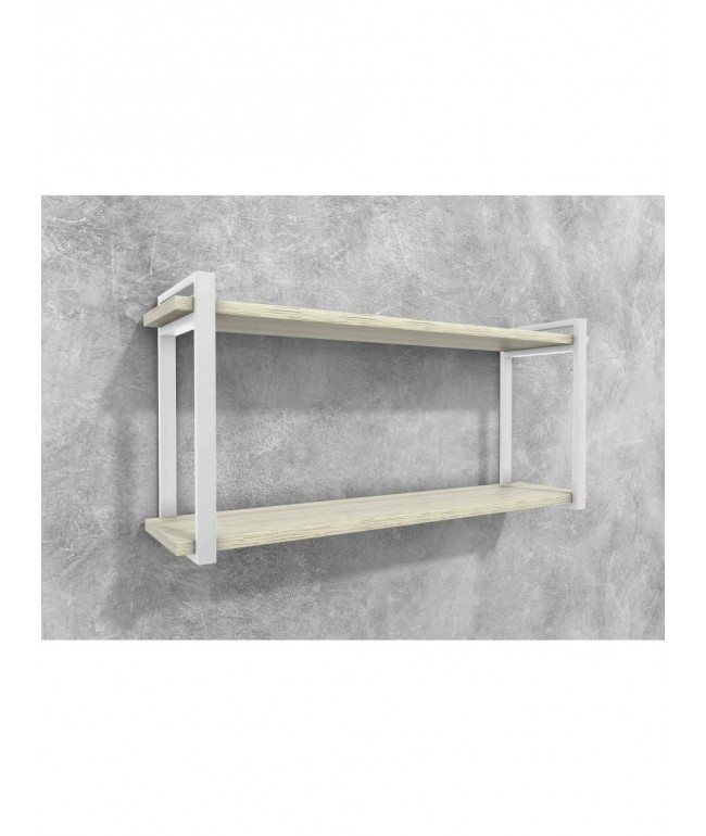 Полиця Айсберг 120 — білий/білий, білий каркас + ДСП (128×34×62 см)