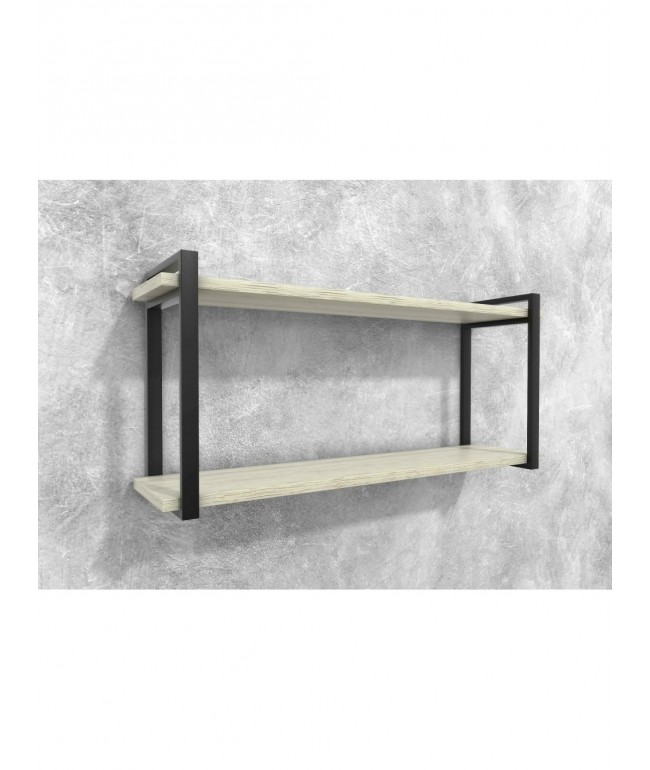 Полиця Айсберг 120 — чорний/білий, металевий каркас + ДСП (128×34×62 см)