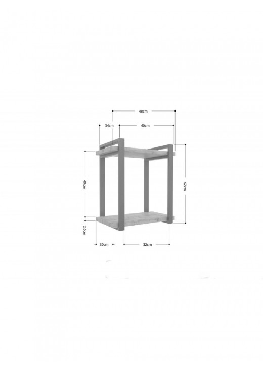 Полиця Айсберг Лофт 40 білий/білий MSMLOFT