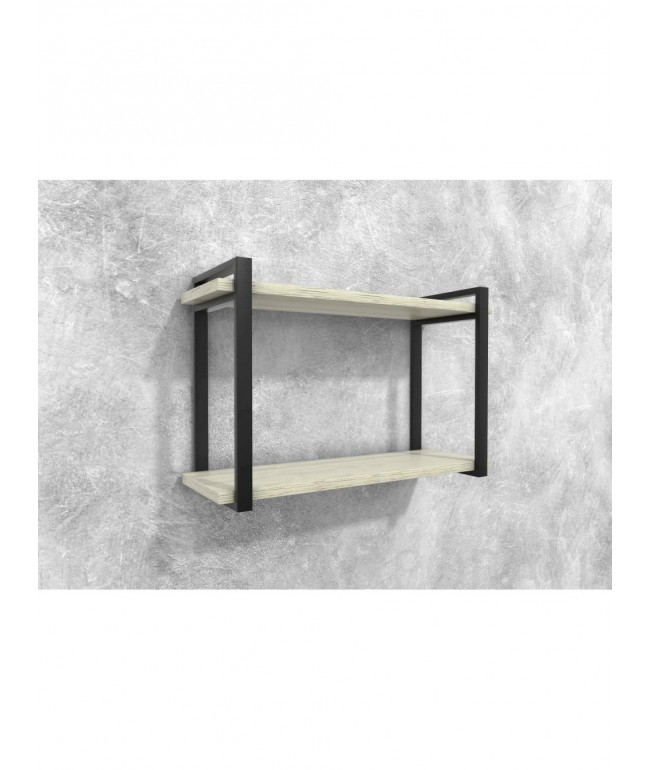 Полиця Айсберг LOFT-02/80 — чорний/білий, метал + ЛДСП