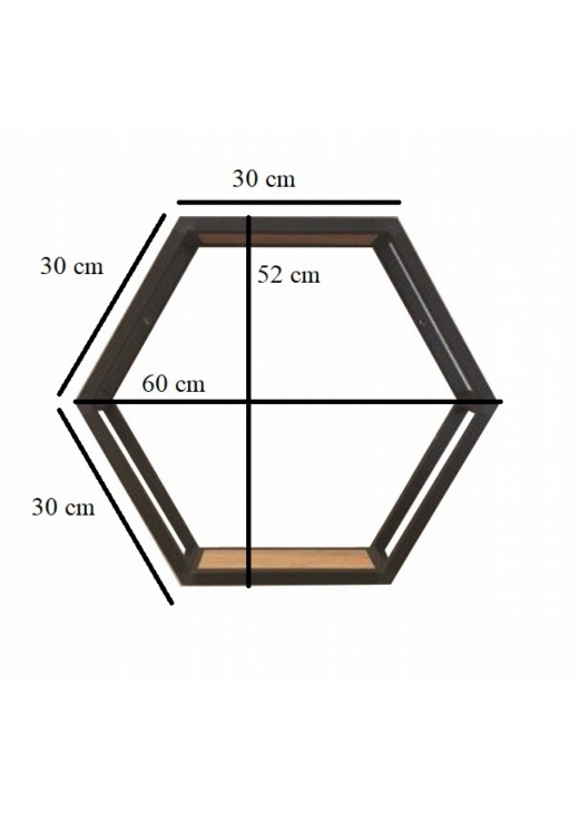 Шестигранна полиця лофт 30x30 Шестигранна полиця лофт 30x30