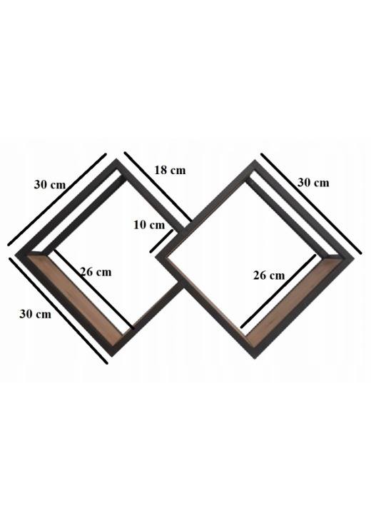 Настінна книжкова полиця TETRIS-2 loft