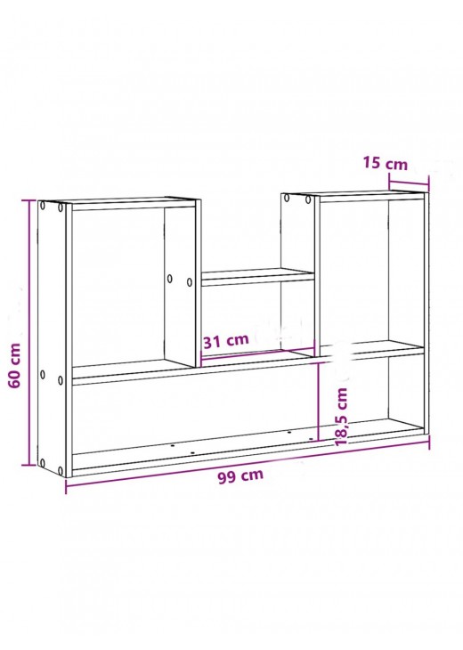 Настінна полиця , дуб сонома