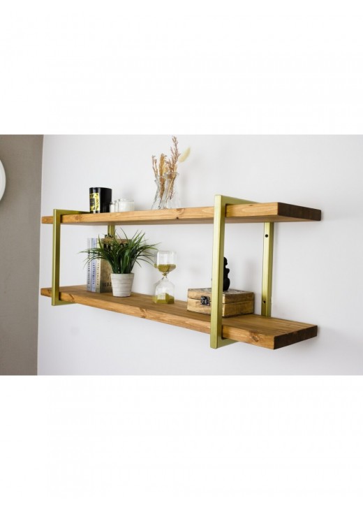 LOFT SHELF  подвійна вінтажна полиця, бохо, ручна робота, настінна полиця, підвісна полиця, для кухні, для вітальні, для книг