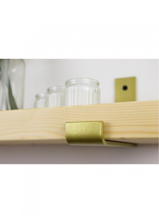 LOFT SHELF золоті кронштейни,сосна, 27мм,бохо, вінтаж,  підвісна полиця, для кухні, для вітальні, для книг