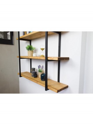 LOFT SHELF Книжкова полиця, стелаж для вітальні, дерев'яна полиця настінна, стелаж для кухні, офісний стелаж