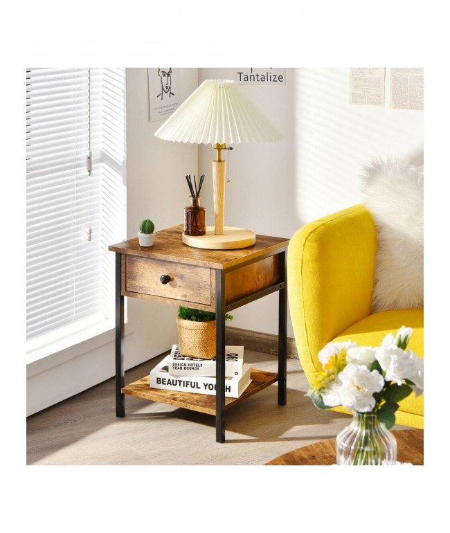 Тумбочка Gymax — стильний лофт елемент для сучасної спальні