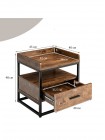 Тумбочка Gymax Side – 3-ярусна тумба з шухлядою в стилі лофт