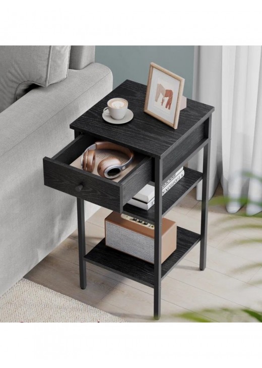 Тумбочка з ящиком і 2 полицями для зберігання