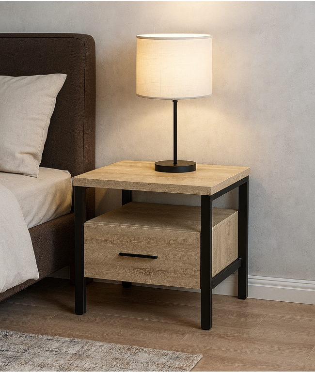 Тумбочка з шухлядою  — рустикальний стиль, 48×50×40 см