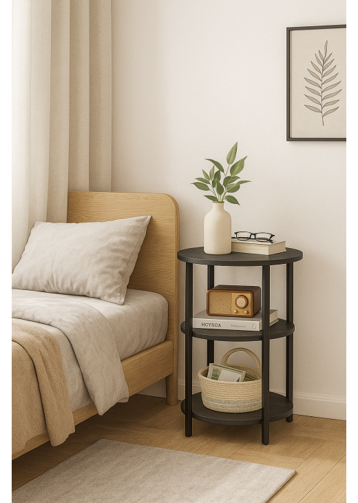 Круглий столик Mauch із 3-ярусними полицями