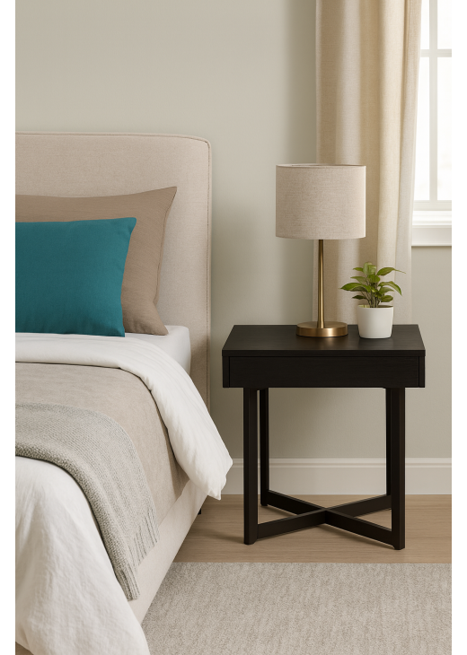 Столик Eldersley — ретро-акцент із шухлядою (55×60×60 см)