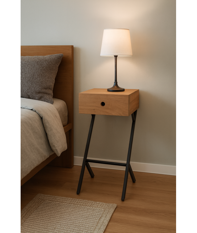 Тумба приліжкова з 1 шухлядою — стиль лофт